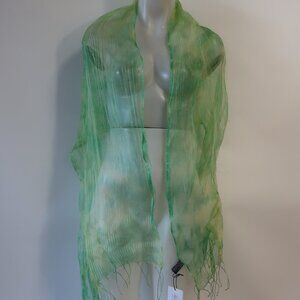 NWT Womens Fleurs Oversized Neon Green, Yellow Scarf